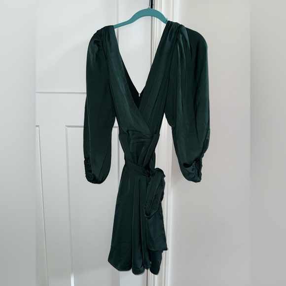 Banana Republic Green Wrap Dress with Bishop Sleeves - Picture 3 of 4